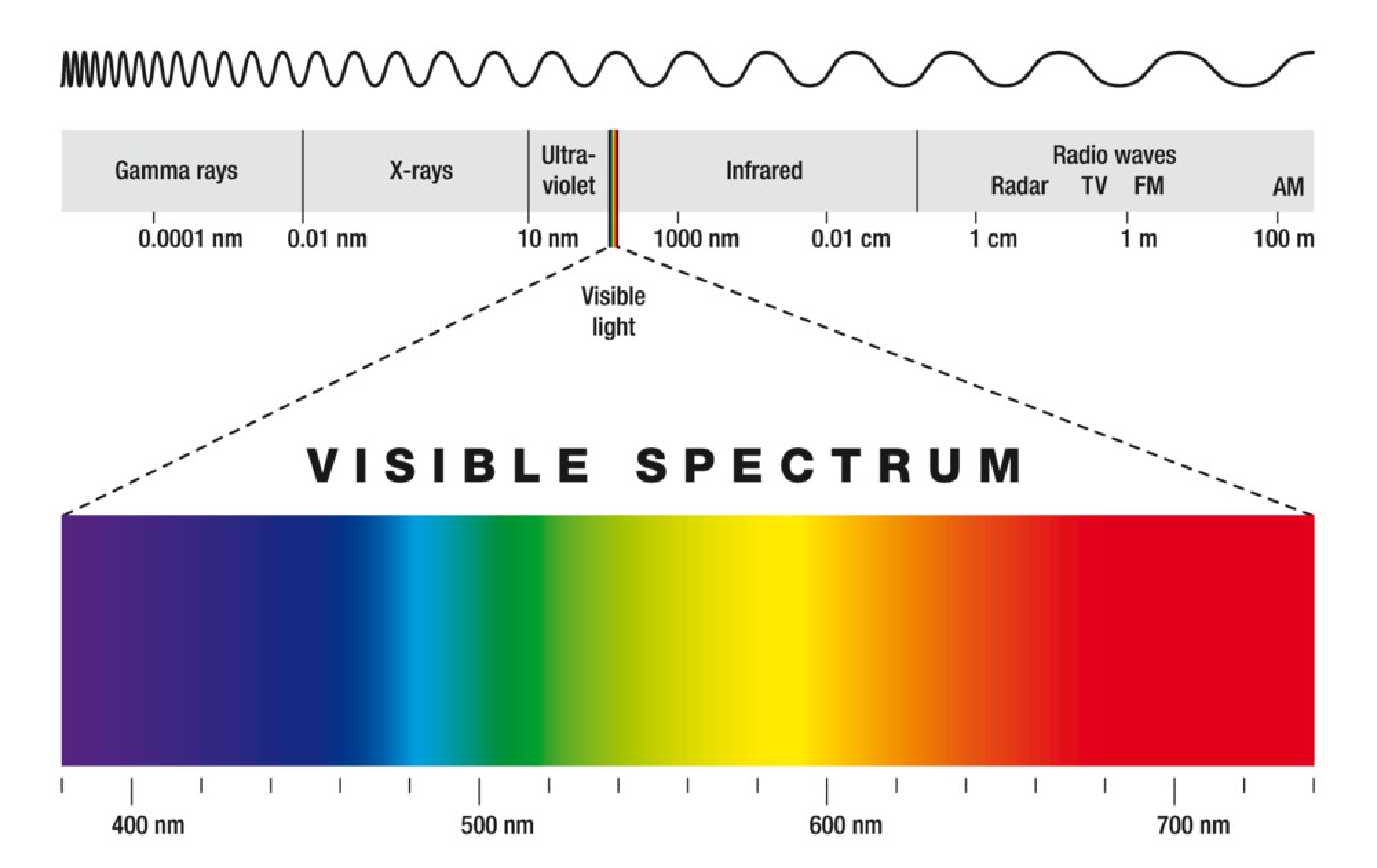 Видимый участок спектра. Видимый спектр света. Диапазон видимого света. Видимый спектр излучения. Свет видимое излучение.